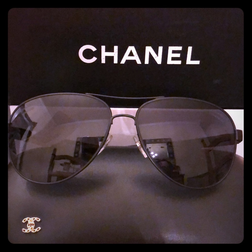 Brand New Black on Black CHANEL Aviators